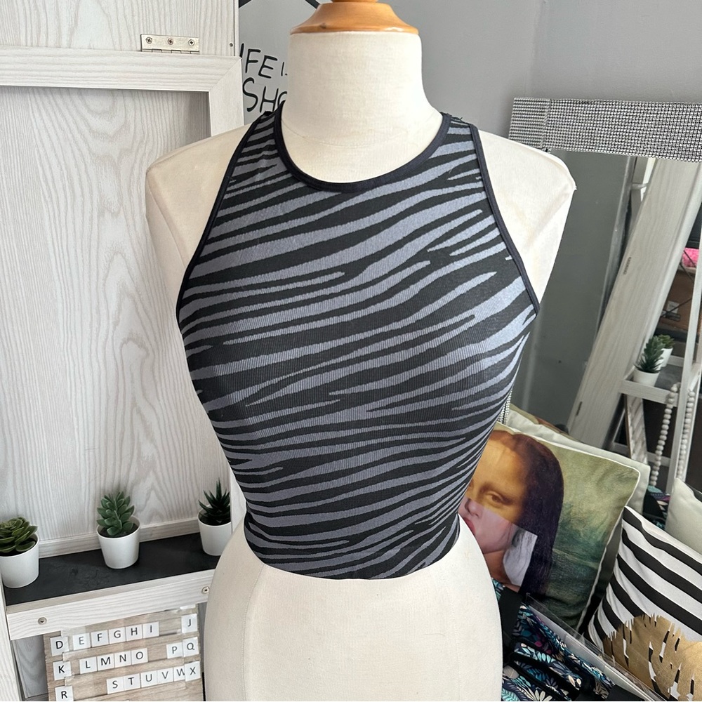 Primark | zebra stripe tank size small - Picture 1 of 4